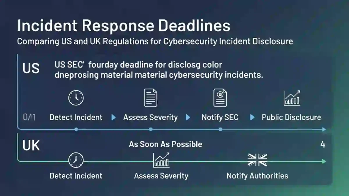 Incident Response Deadlines US UK showing SEC four-day disclosure timeline