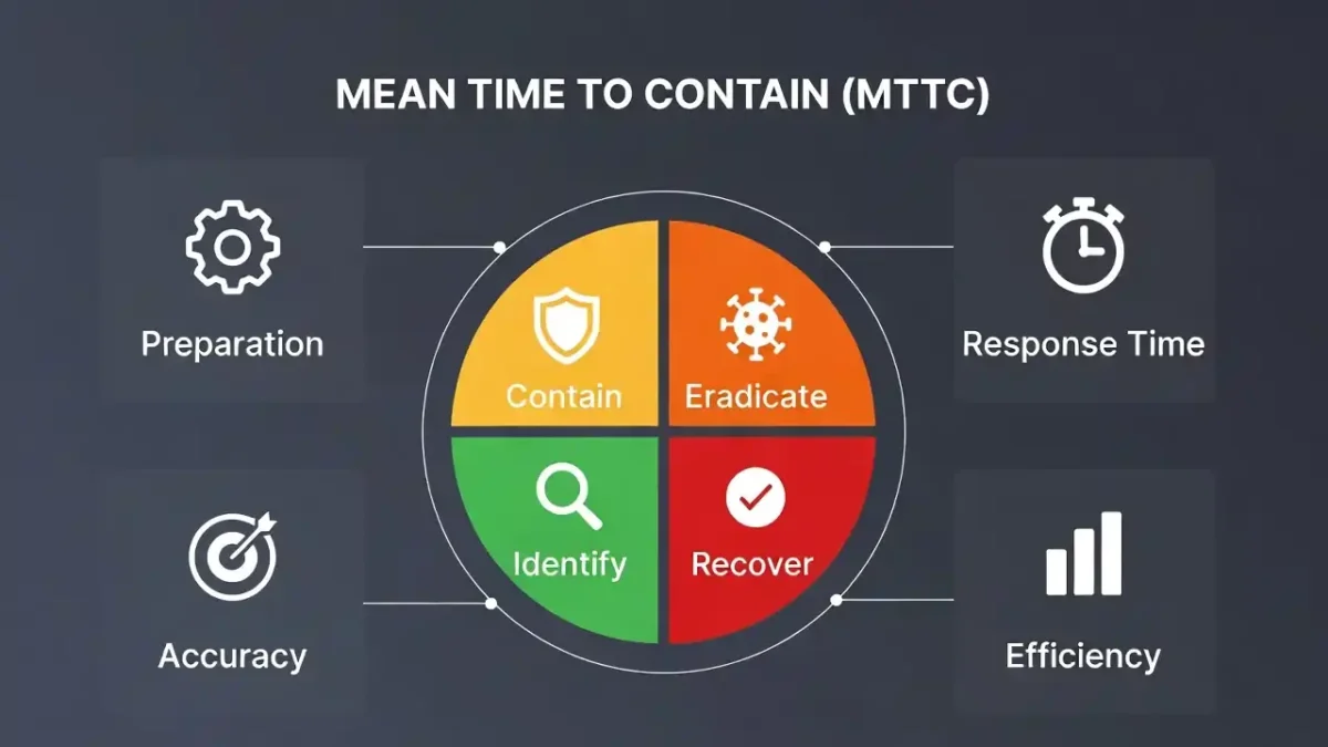Mean Time to Contain (MTTC) cybersecurity incident containment timeline