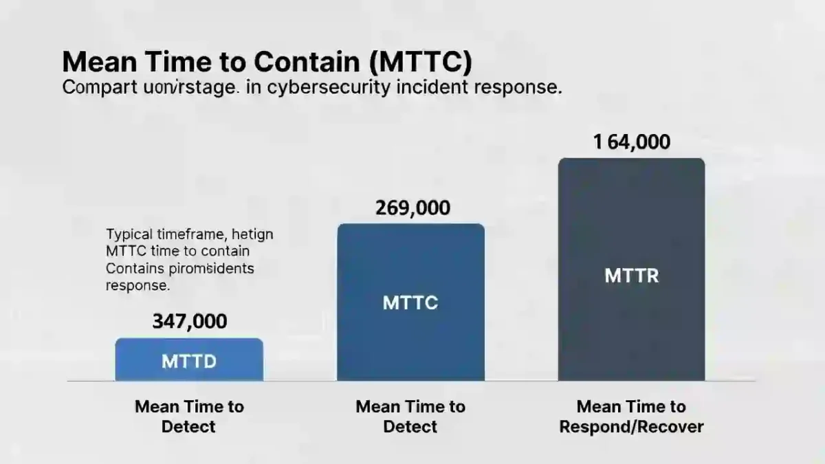 Mean Time to Contain (MTTC) vs MTTD vs MTTR comparison chart