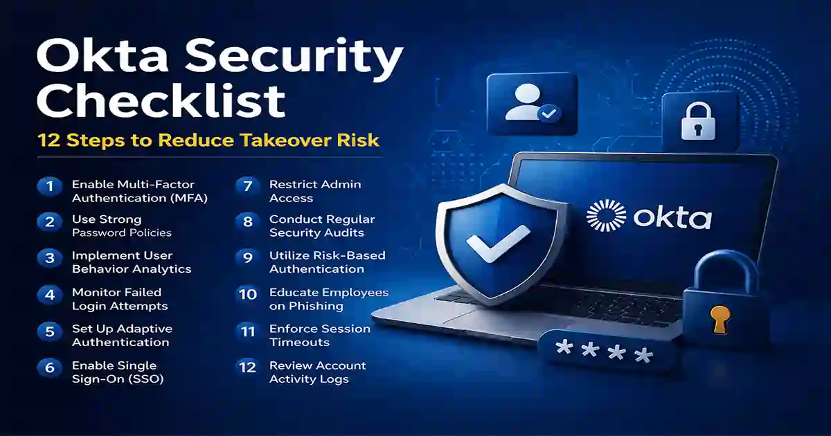 Okta Security Checklist to reduce identity takeover risk across enterprise accounts