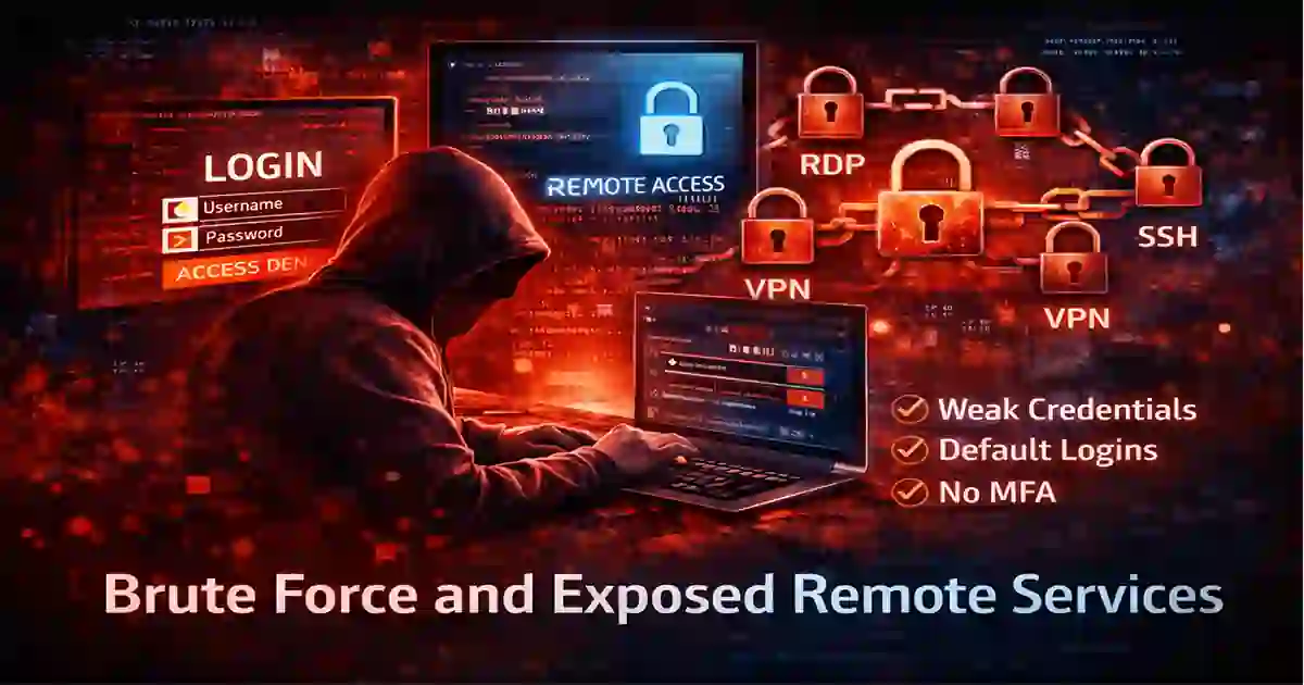 ransomware initial access 2026 brute force attacks on exposed remote services