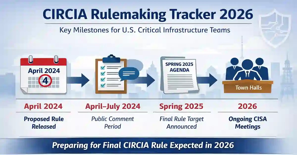 CIRCIA Rulemaking Tracker 2026 timeline for U.S. critical infrastructure teams