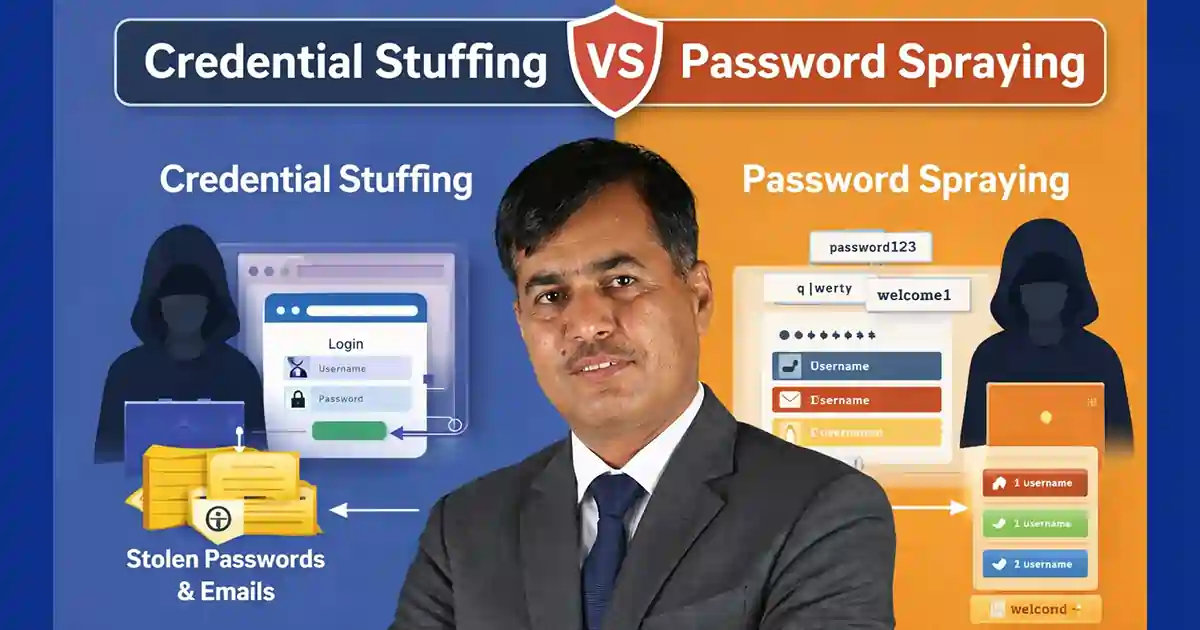 Credential Stuffing vs Password Spraying comparison