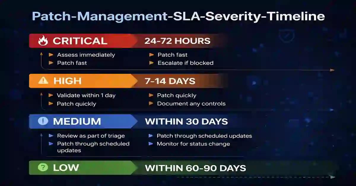 patch management SLA template severity timeline