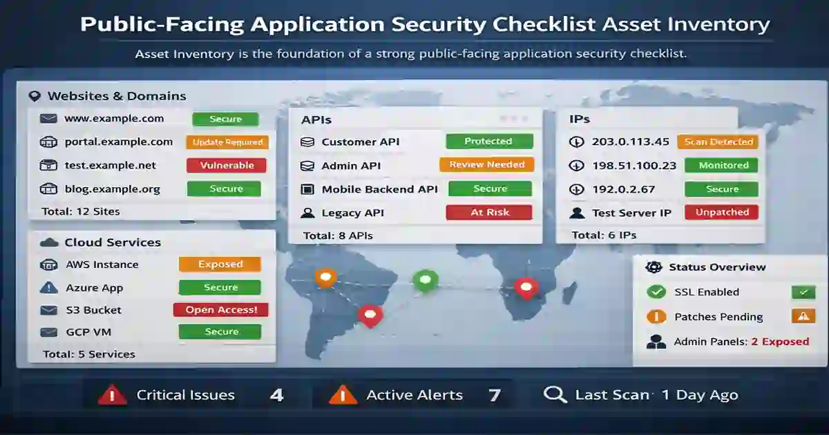 public-facing application security checklist for internet-exposed assets