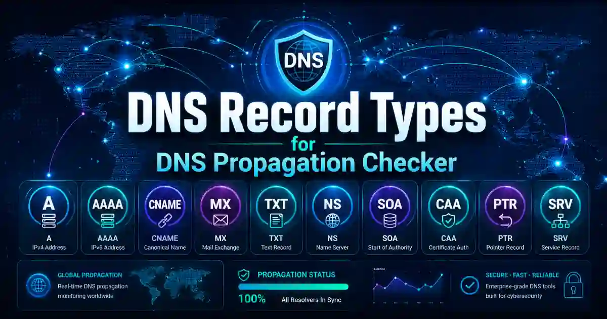 DNS Propagation Checker record types A MX TXT CNAME NS and CAA