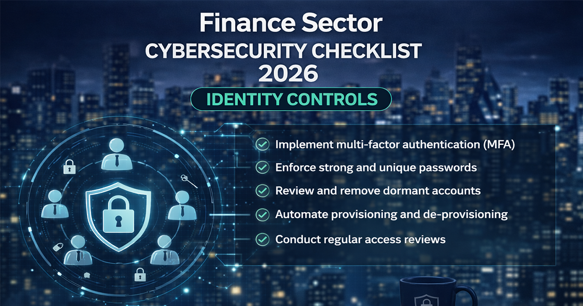 Finance Sector Cybersecurity Checklist 2026 identity controls