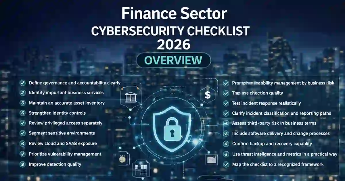 Finance Sector Cybersecurity Checklist 2026 overview