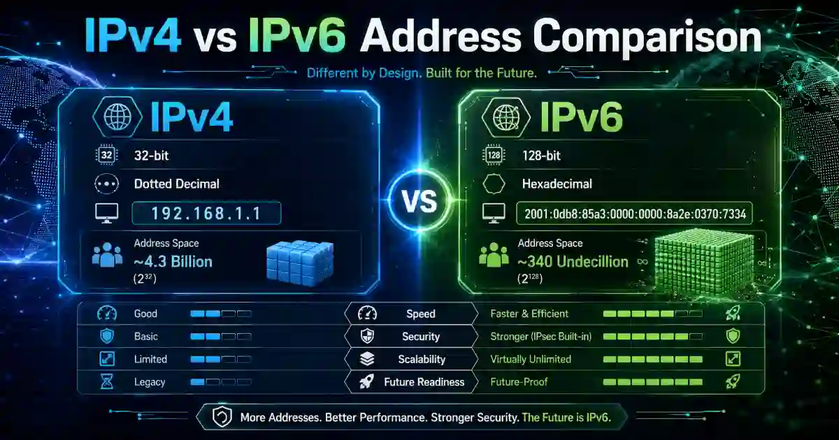 IPv4 vs IPv6 comparison for What Is My IP Address users
