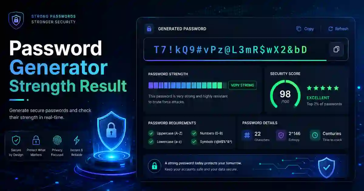 Password Generator strength result