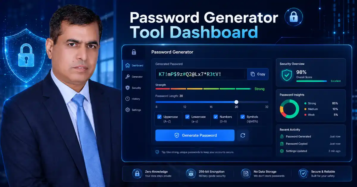 Password Generator tool dashboard