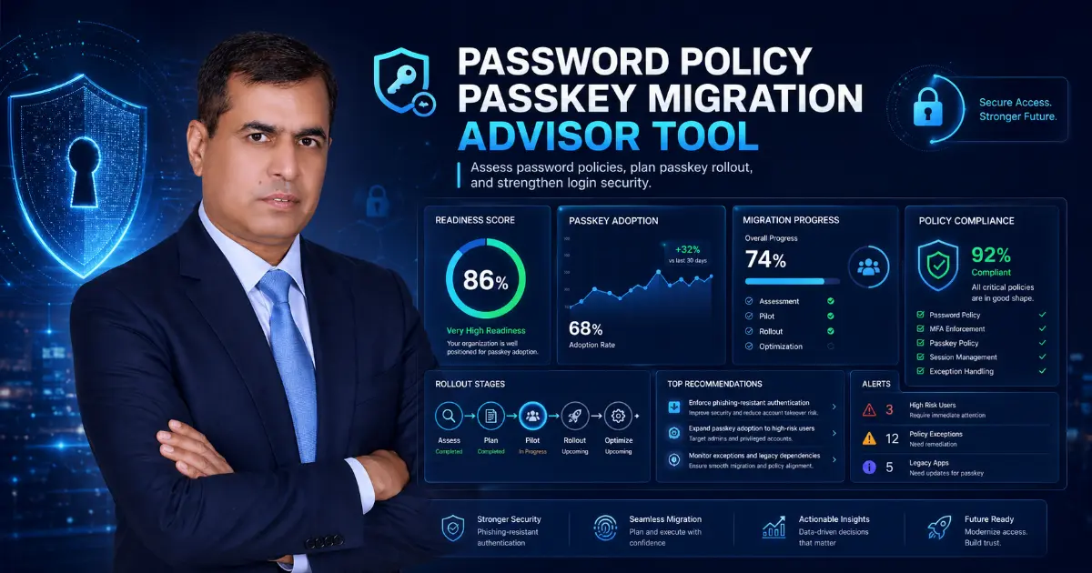 Password Policy Passkey Migration Advisor tool dashboard