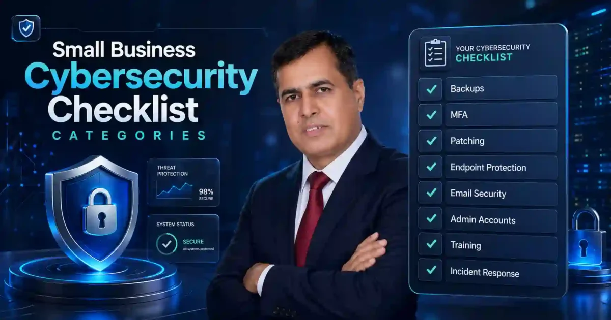 Small Business Cybersecurity Scorecard checklist for MFA backups patching email security and admin accounts