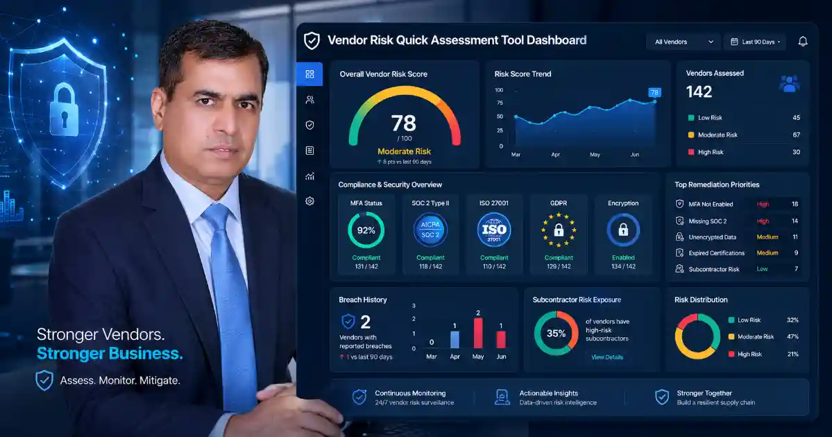 Vendor Risk Quick Assessment Tool dashboard for third-party security review