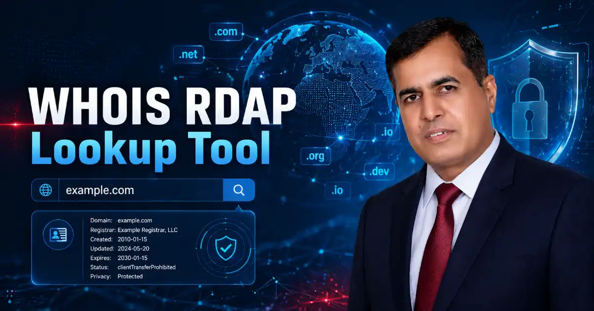 WHOIS RDAP Lookup tool checking domain registrar expiry nameservers and DNSSEC